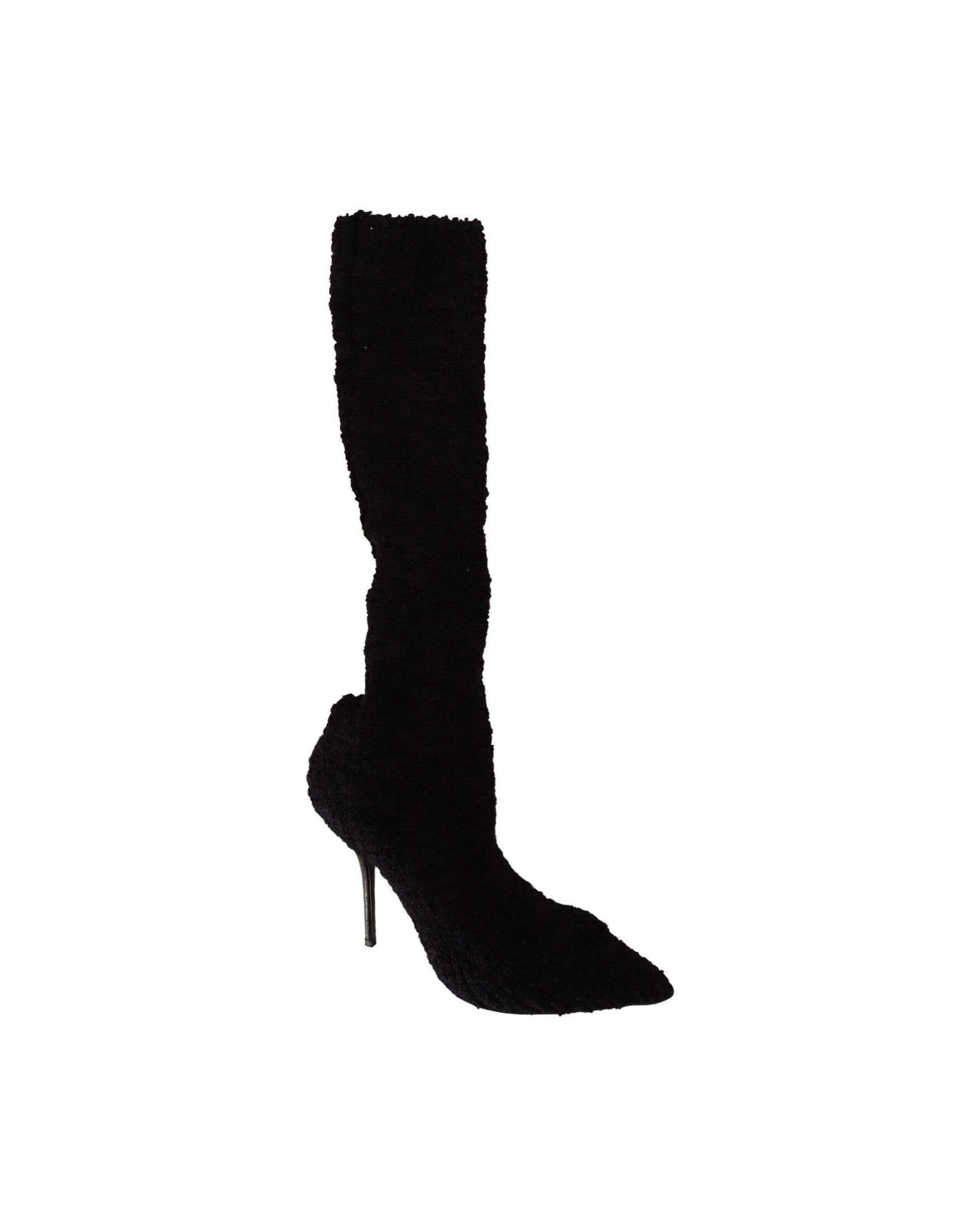 Dolce & Gabbana Black Chic Stretch Sock Boots Glam Steals