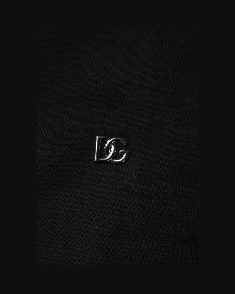 Dolce & Gabbana Black Cotton Crew Neck Sweatshirt Sweater Glam Steals