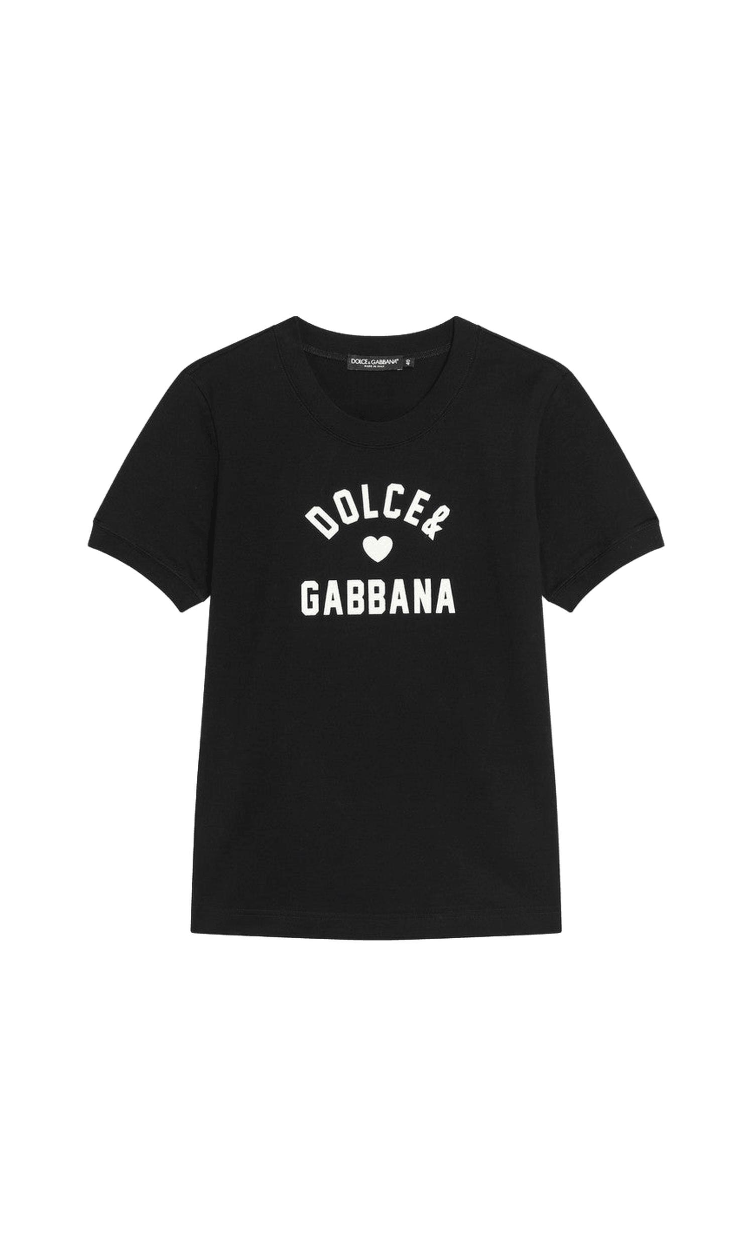 Dolce & Gabbana Black Cotton Logo T-shirt Glam Steals