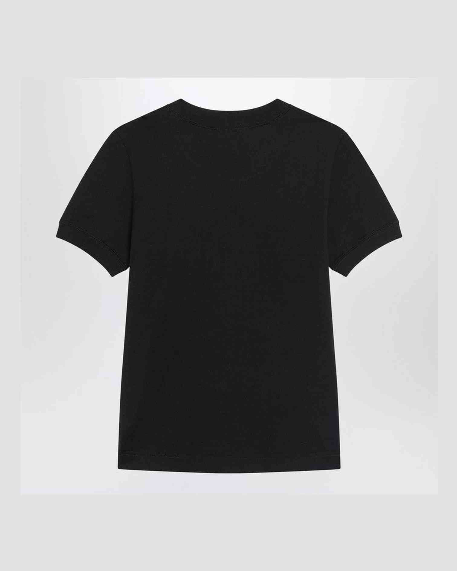 Dolce & Gabbana Black Cotton Logo T-shirt Glam Steals