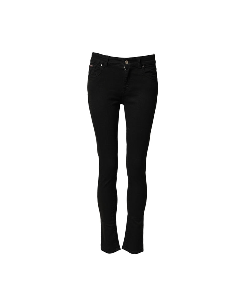 Dolce & Gabbana Black Cotton Skinny Mid Waist Denim Jeans Glam Steals