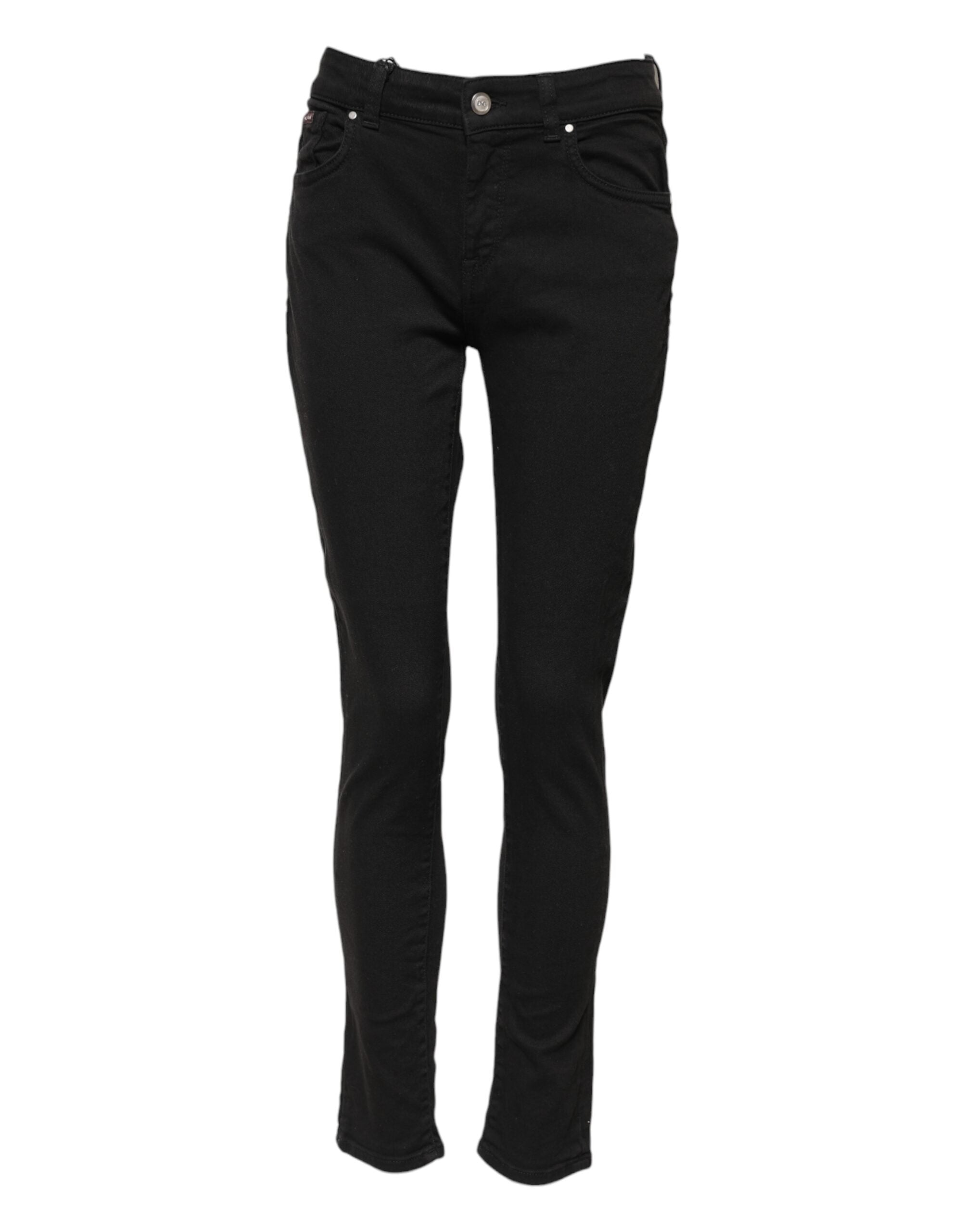Dolce & Gabbana Black Cotton Skinny Mid Waist Denim Jeans Glam Steals
