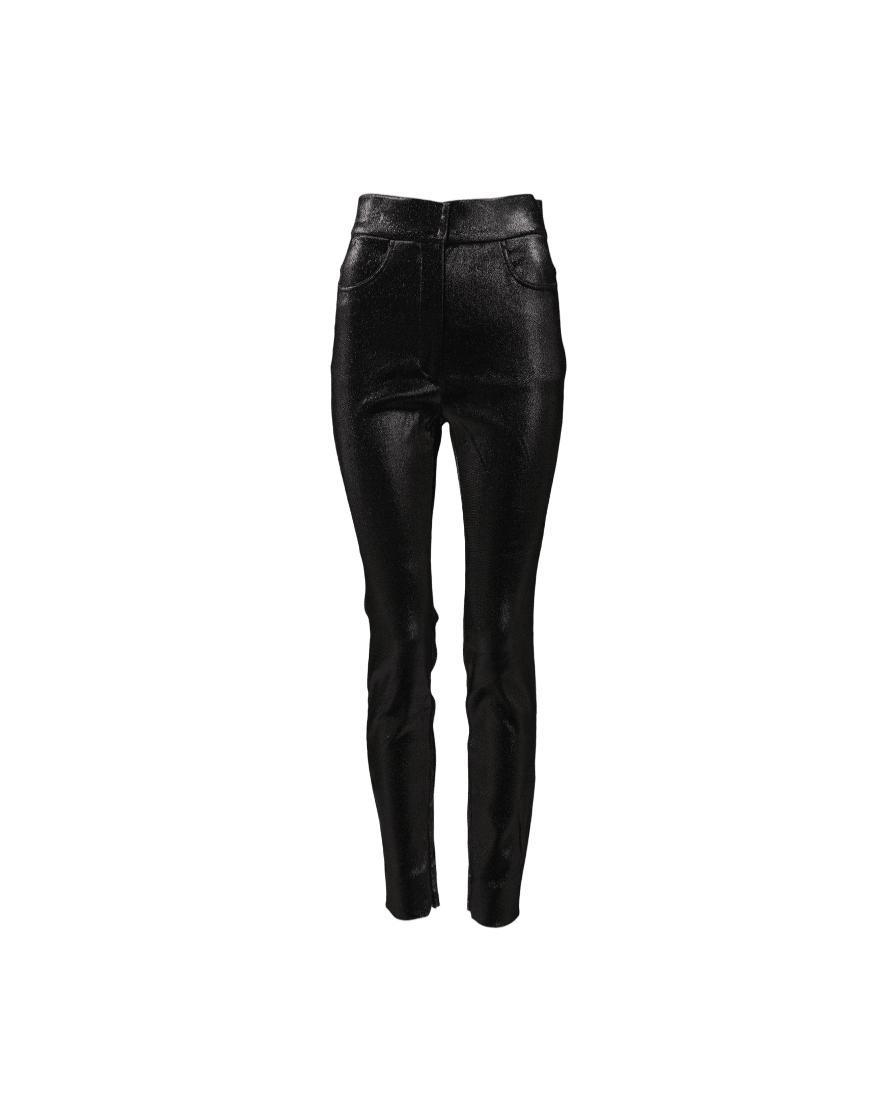 Dolce & Gabbana Black Cotton Stretch Silver Lurex Thread Pant Glam Steals
