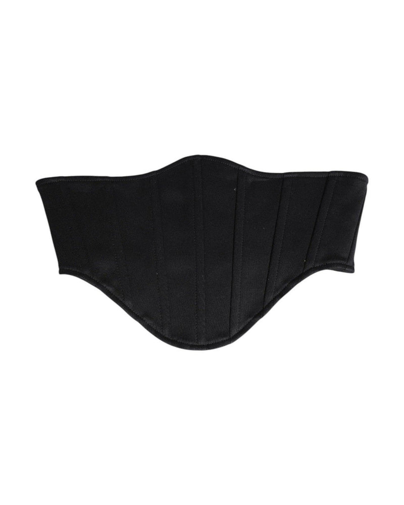 Dolce & Gabbana Black Cotton Waist Tuxedo Belt Cummerbund Glam Steals