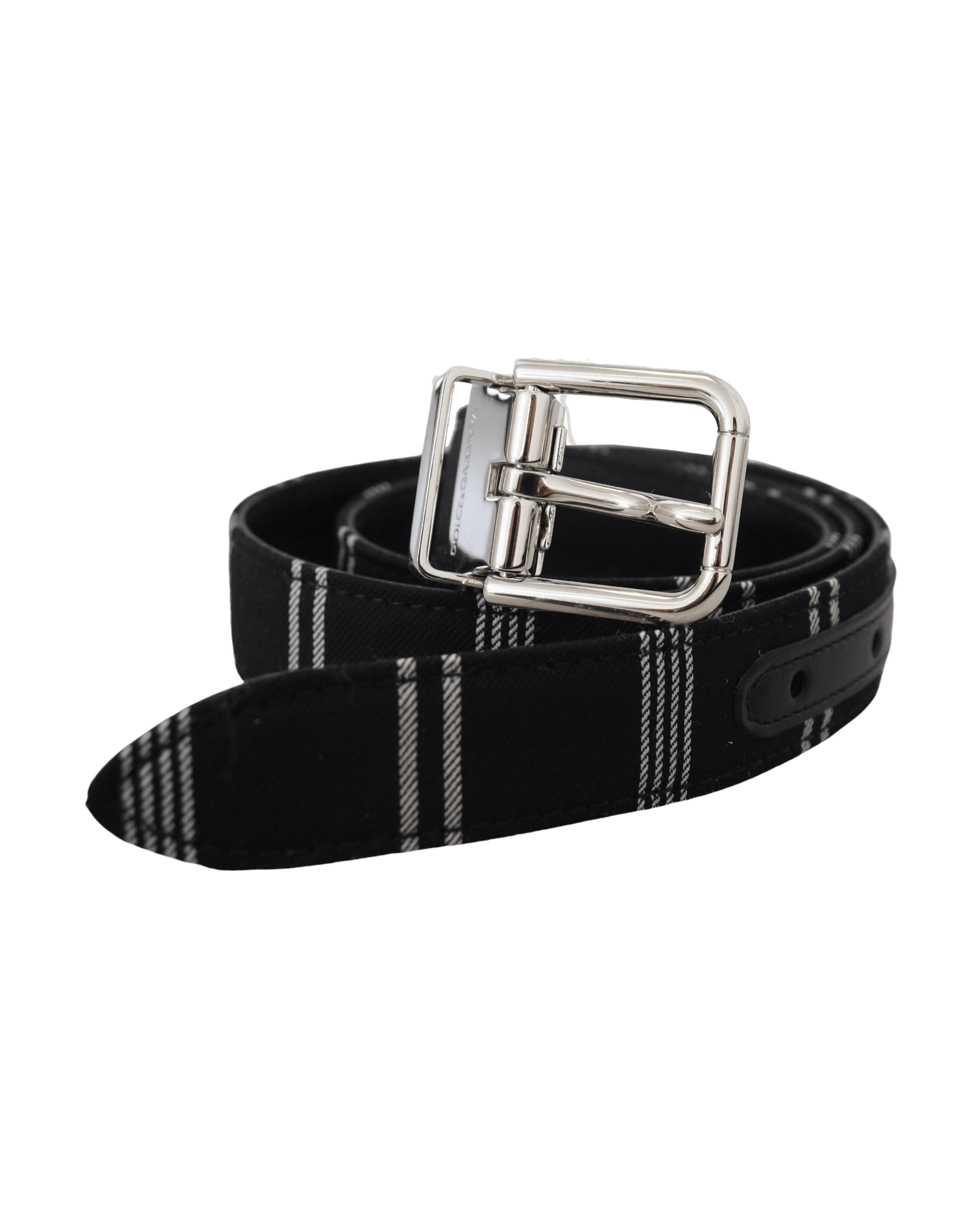 Dolce & Gabbana Black Cotton Metal Buckle Belt Belts