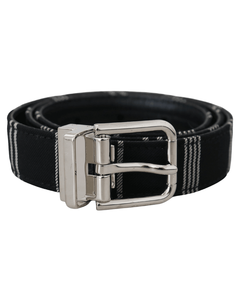 Dolce & Gabbana Black Cotton Metal Buckle Belt Belts