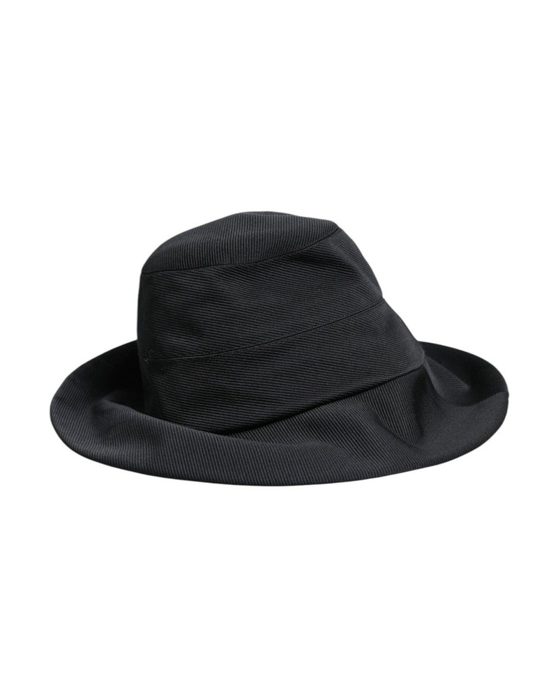 Dolce & Gabbana Black Cotton Wide Brim Fedora Hat Glam Steals