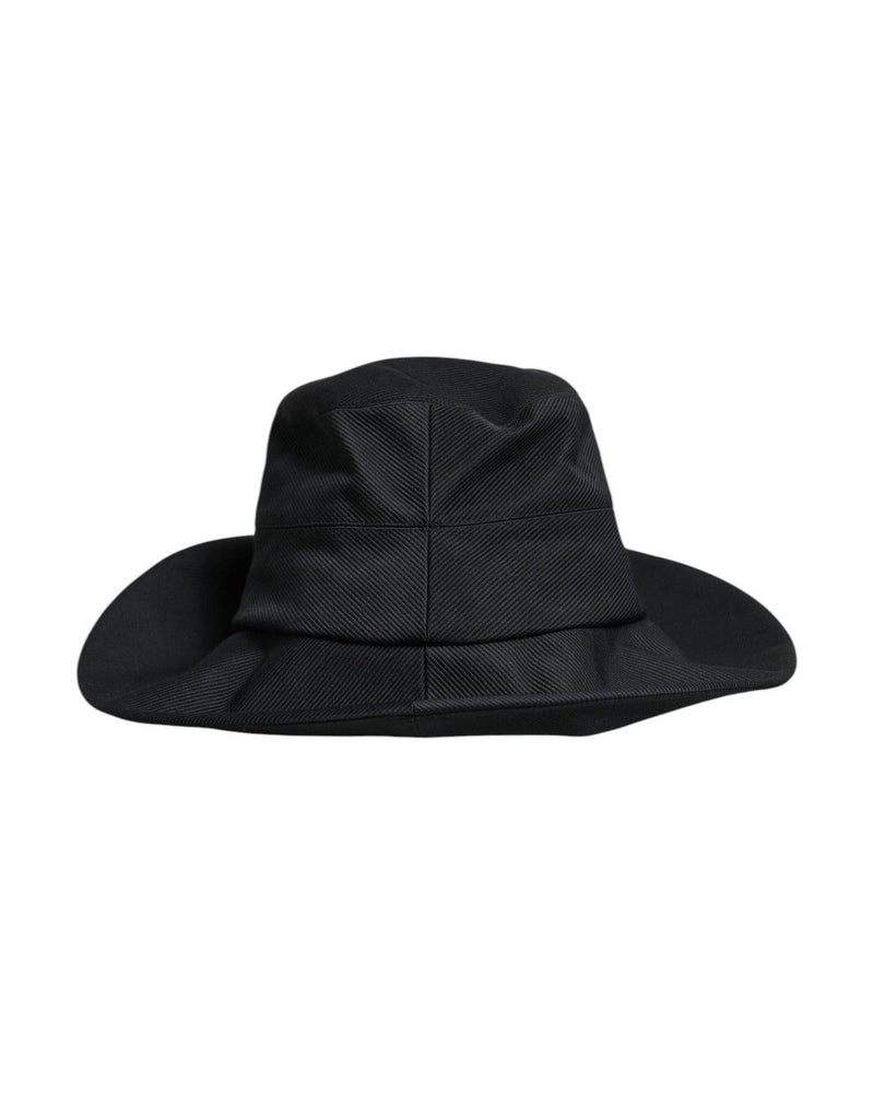 Dolce & Gabbana Black Cotton Wide Brim Fedora Hat Glam Steals