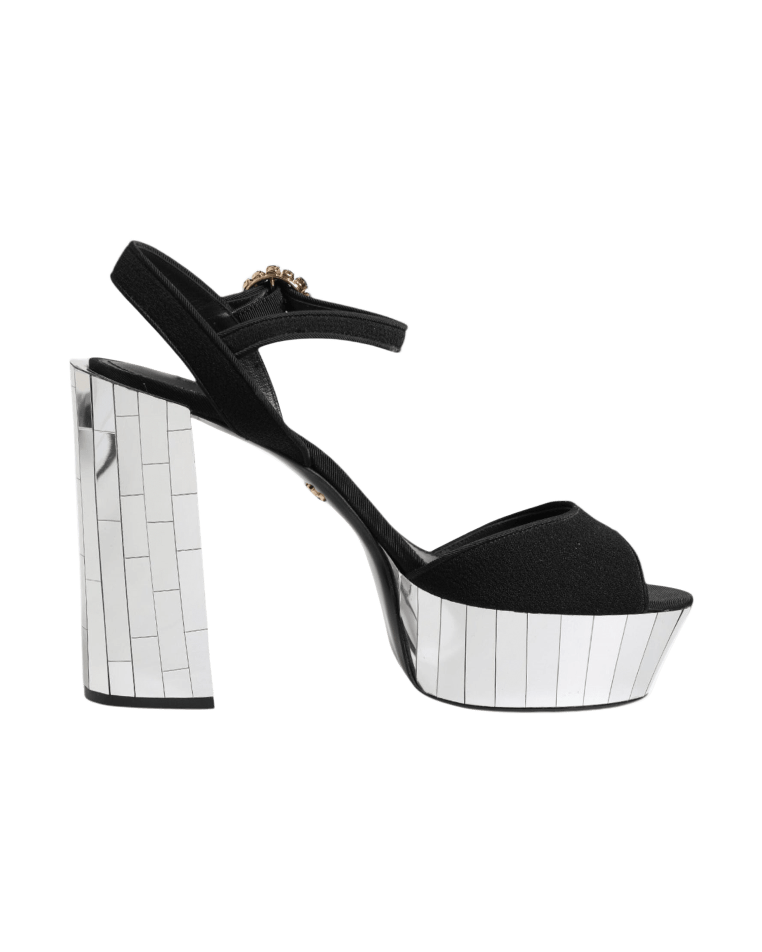 Dolce & Gabbana Black Crystal Ankle Strap Keira Sandals Shoes Glam Steals