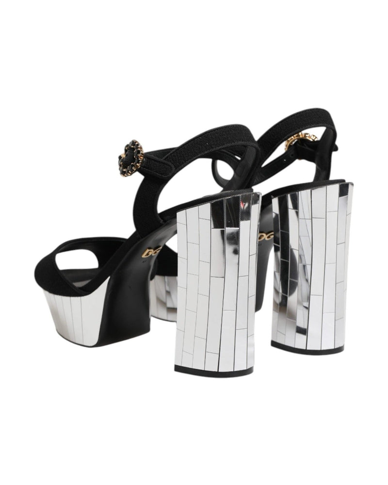 Dolce & Gabbana Black Crystal Ankle Strap Keira Sandals Shoes Glam Steals