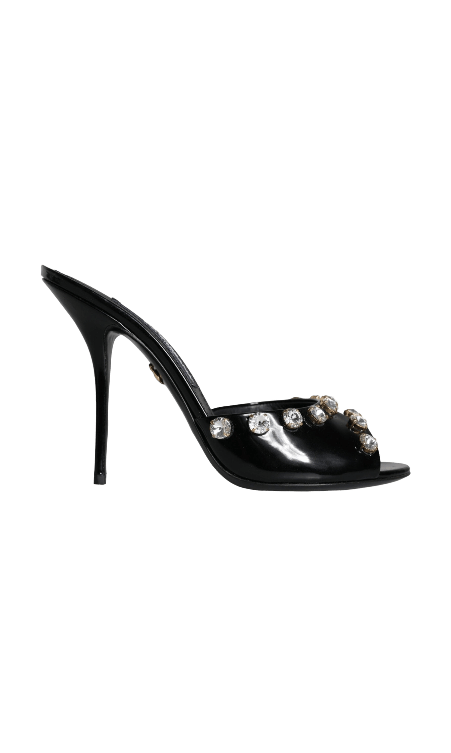 Dolce & Gabbana Black Crystal Heels Keira Sandals Shoes Glam Steals
