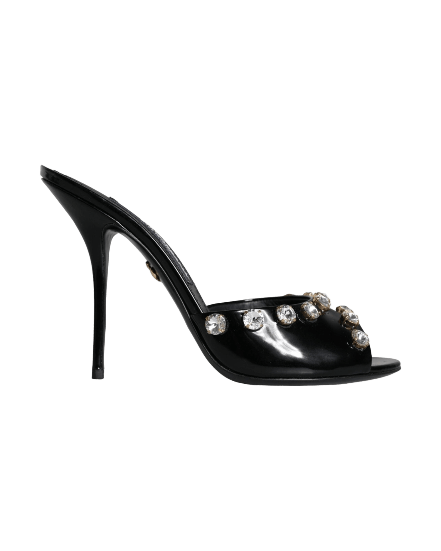 Dolce & Gabbana Black Crystal Heels Keira Sandals Shoes Glam Steals