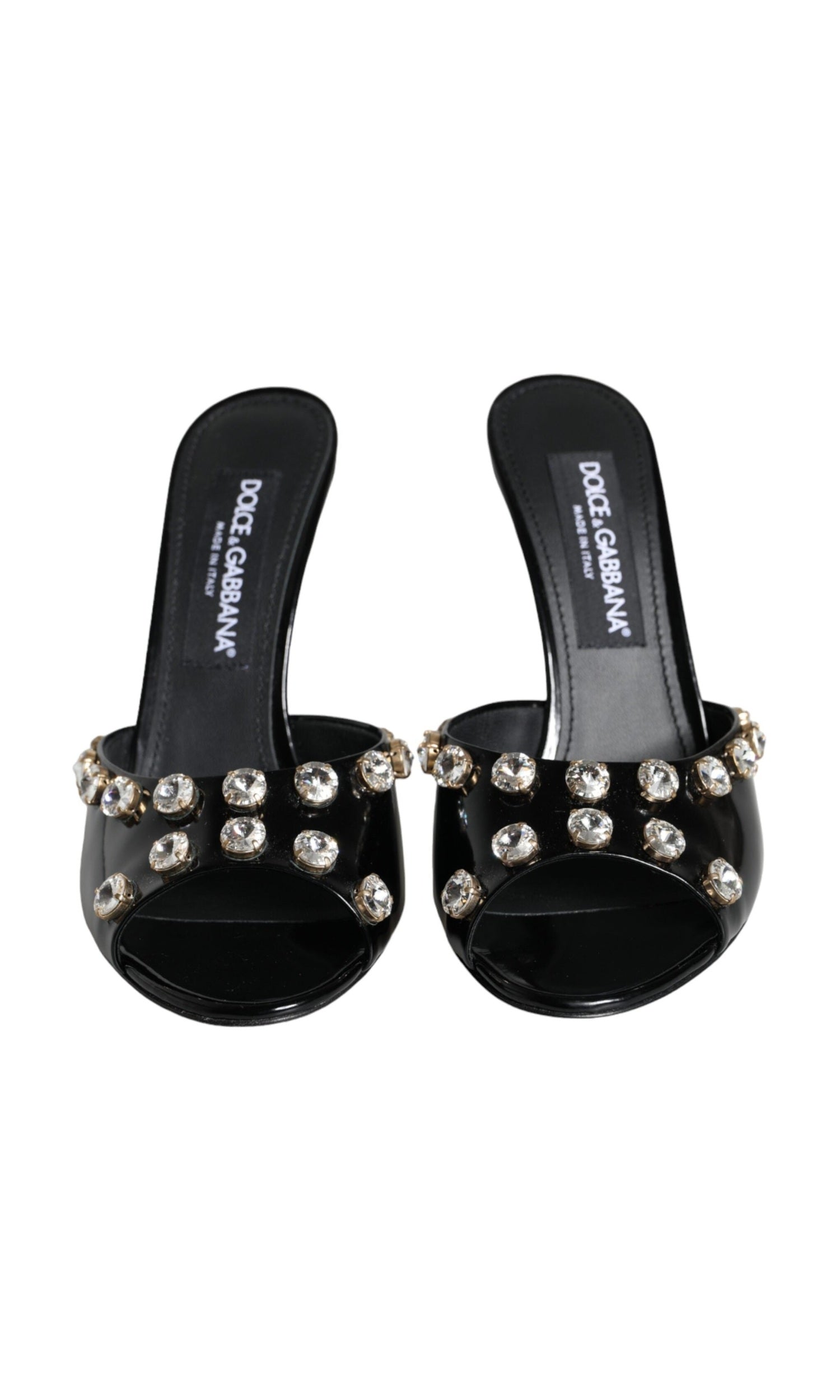 Dolce & Gabbana Black Crystal Heels Keira Sandals Shoes Glam Steals