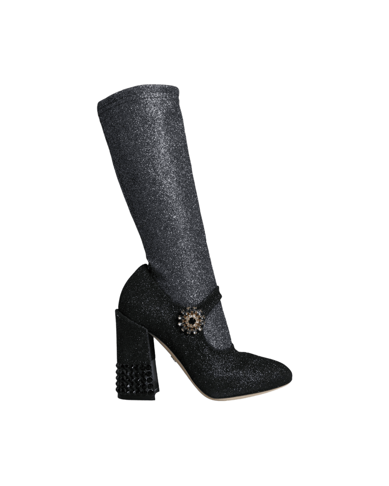 Dolce & Black Gabbana Crystal Mary Janes Booties Shoes Glam Steals