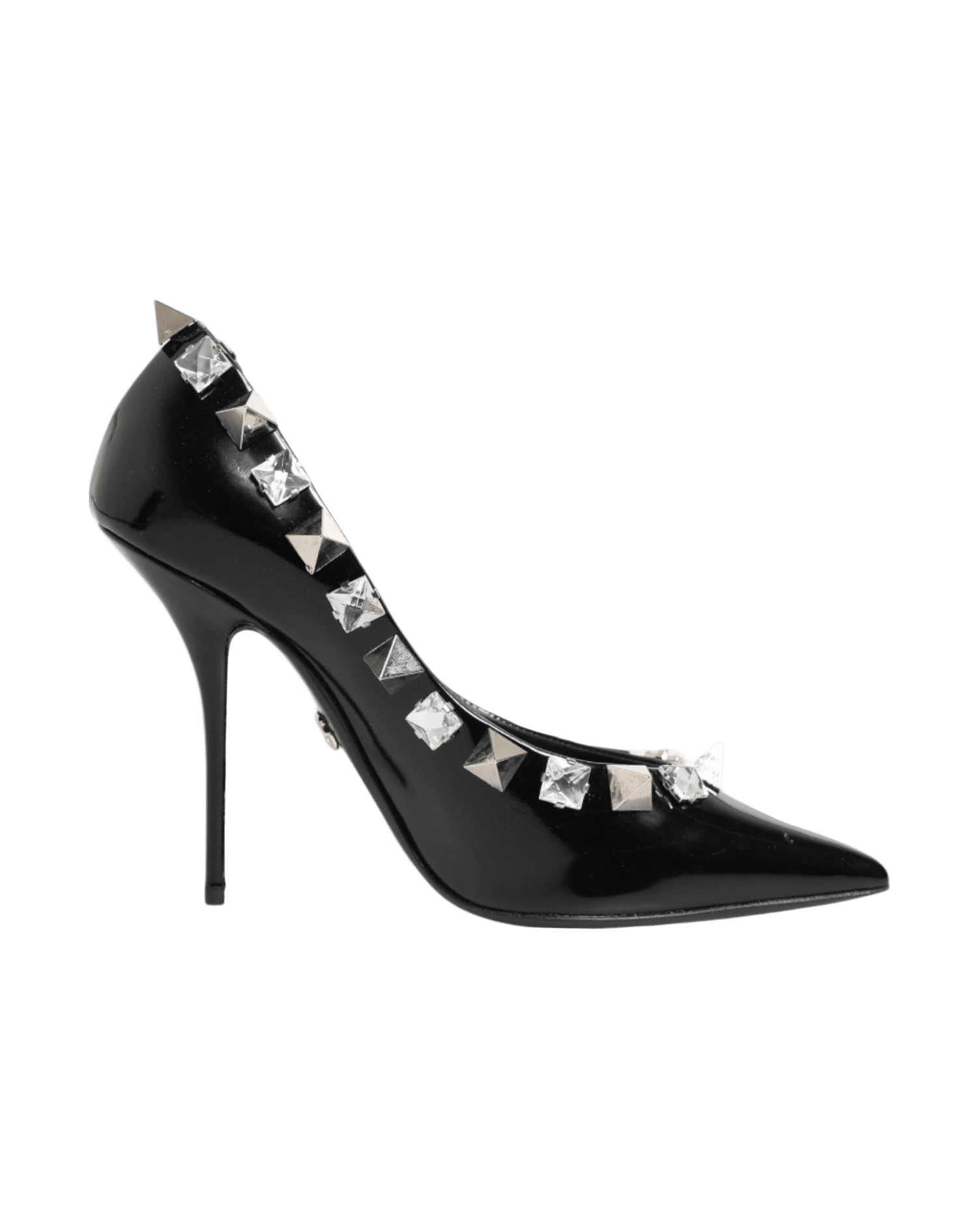 Dolce & Gabbana Black Crystals Studs Stiletto Pumps Shoes Glam Steals
