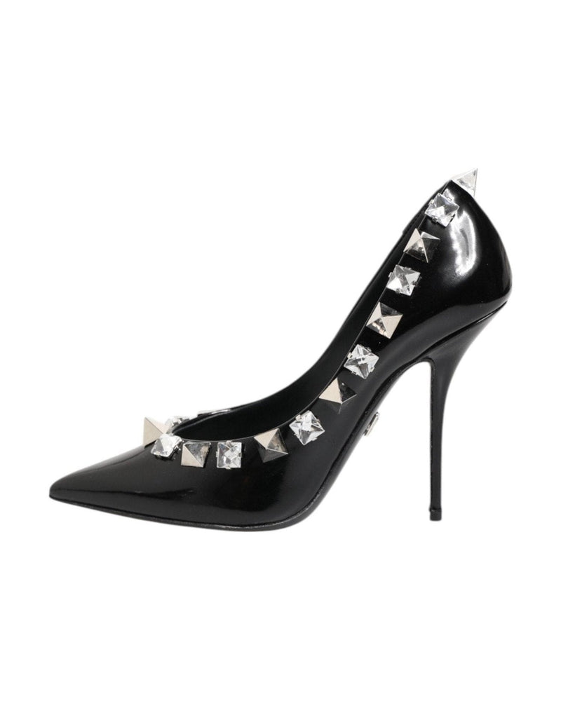 Dolce & Gabbana Black Crystals Studs Stiletto Pumps Shoes Glam Steals