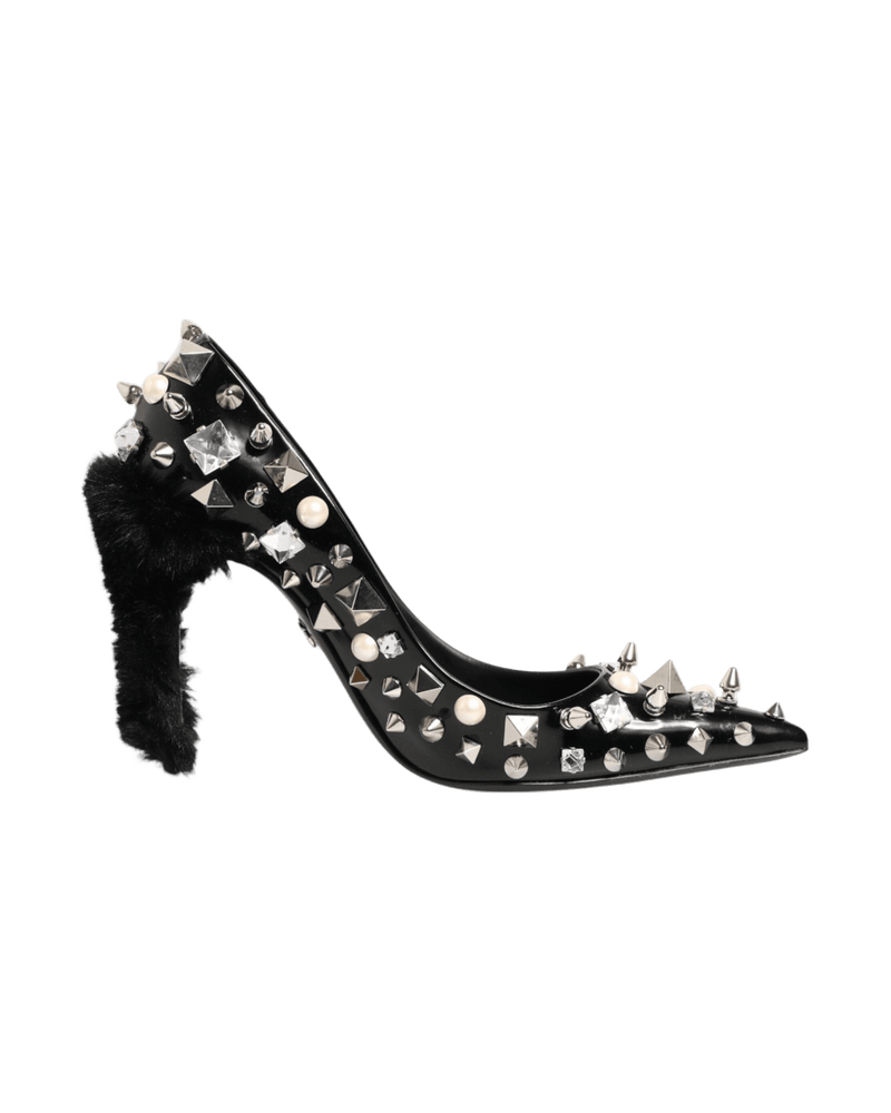 Dolce & Black Gabbana Crystals Studs Stiletto Pumps Shoes Glam Steals