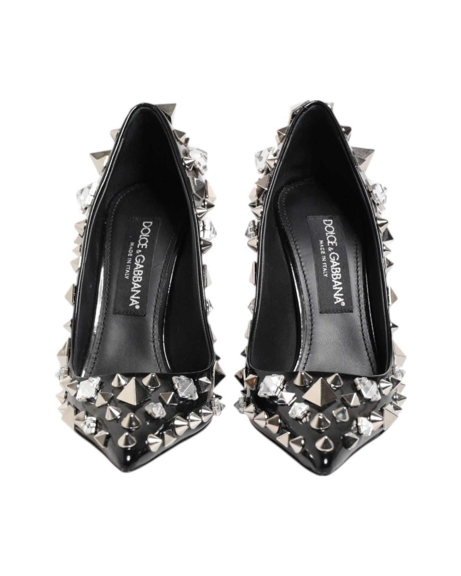 Dolce & Gabbana Black Crystals Studs Stiletto Pumps Shoes Glam Steals