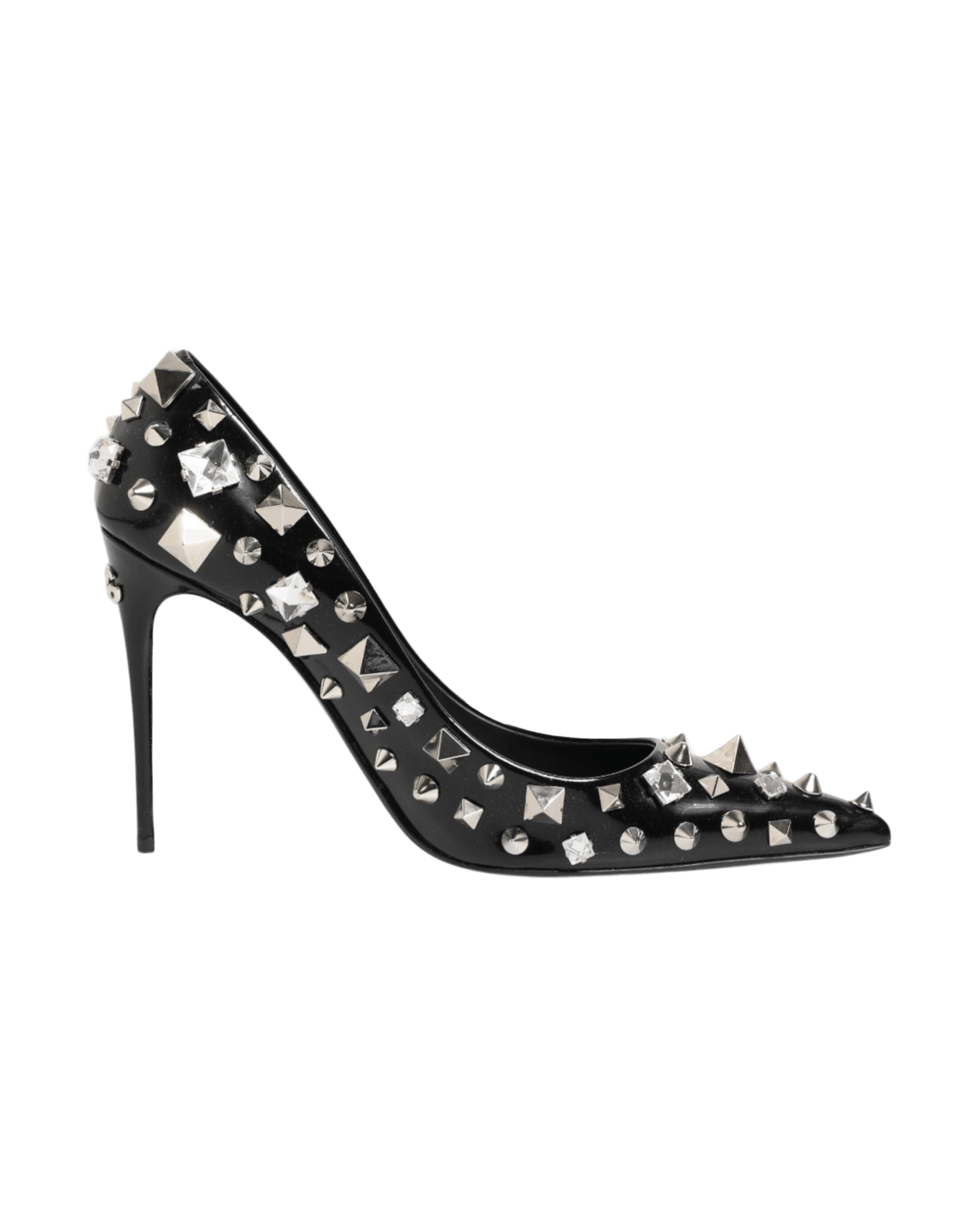 Dolce & Gabbana Black Crystals Studs Stiletto Pumps Shoes Glam Steals