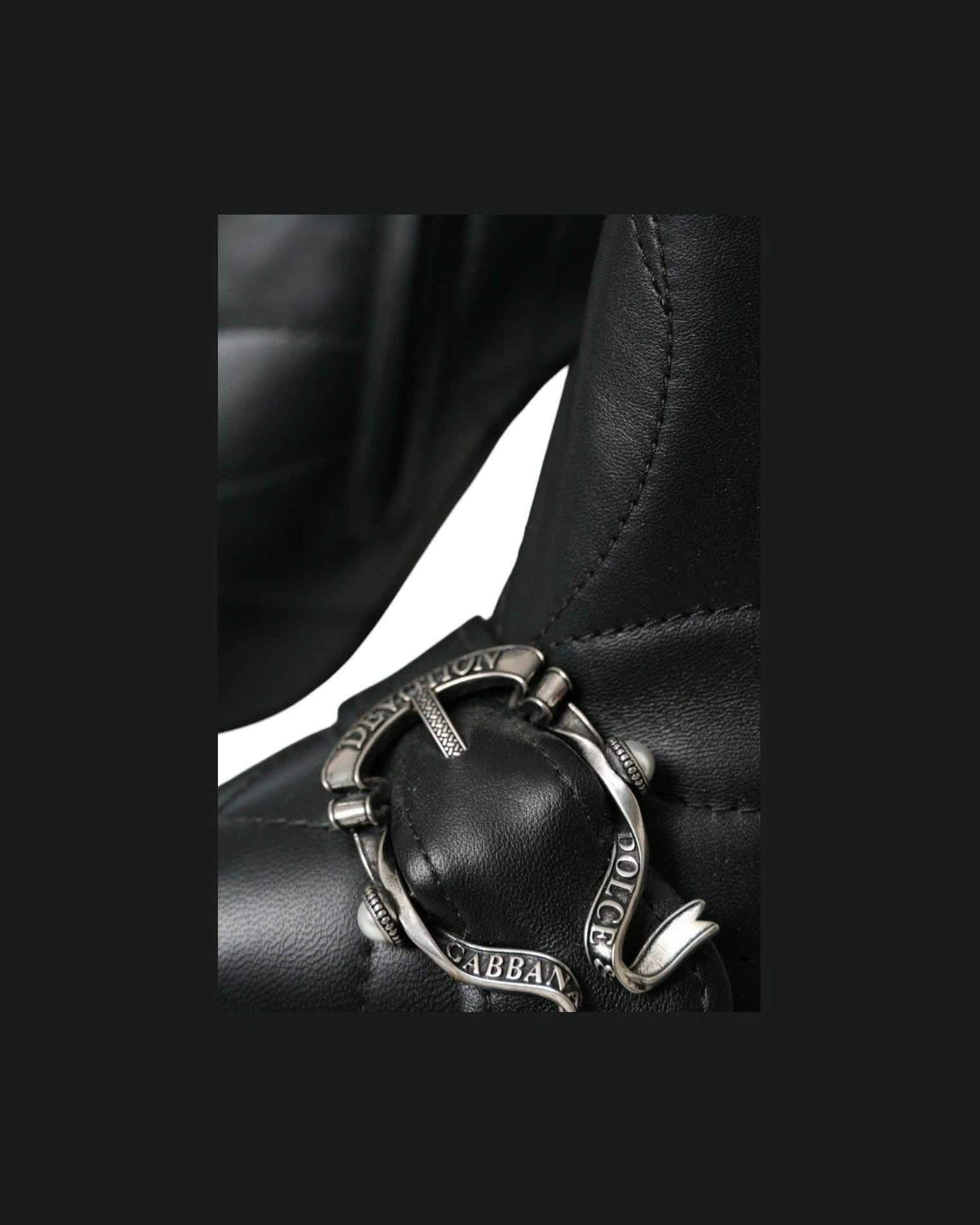 Dolce & Gabbana Black Devotion Quilted Buckled Boots Shoes Boots