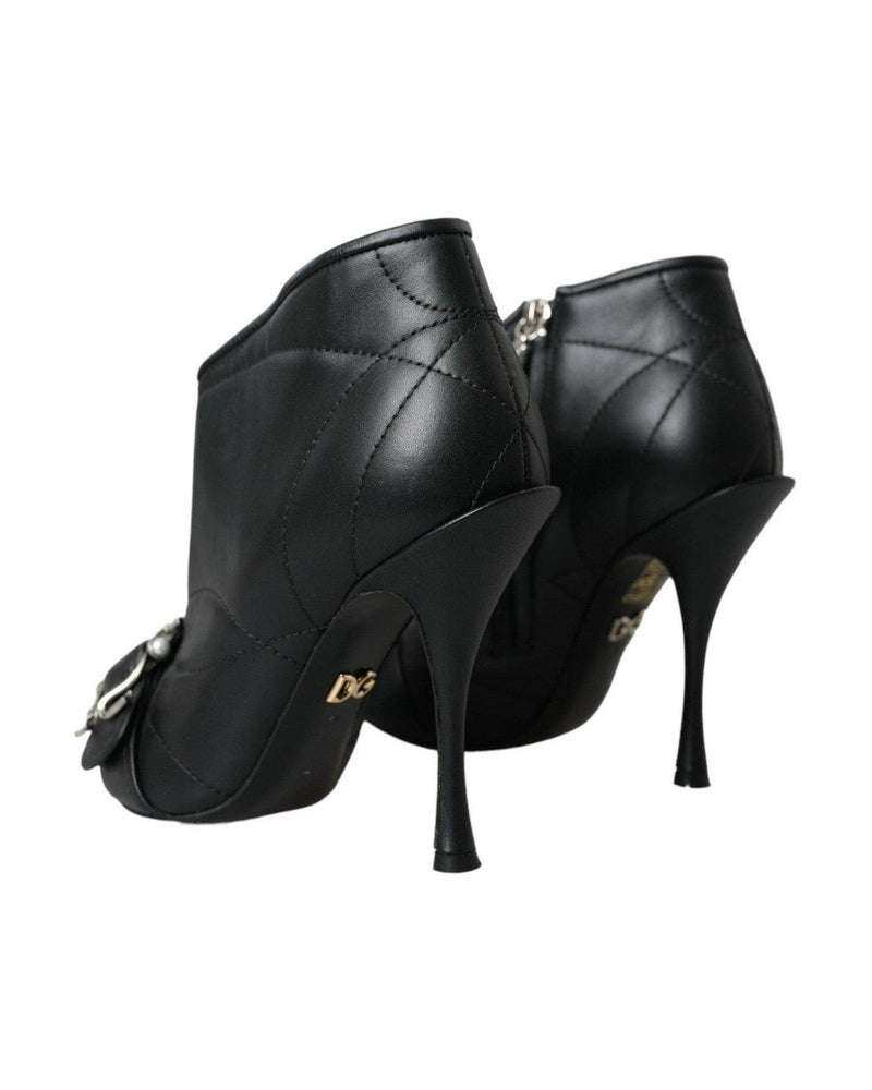 Dolce & Gabbana Black Devotion Quilted Buckled Boots Shoes Glam Steals