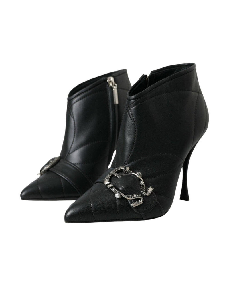 Dolce & Gabbana Black Devotion Quilted Buckled Boots Shoes Glam Steals