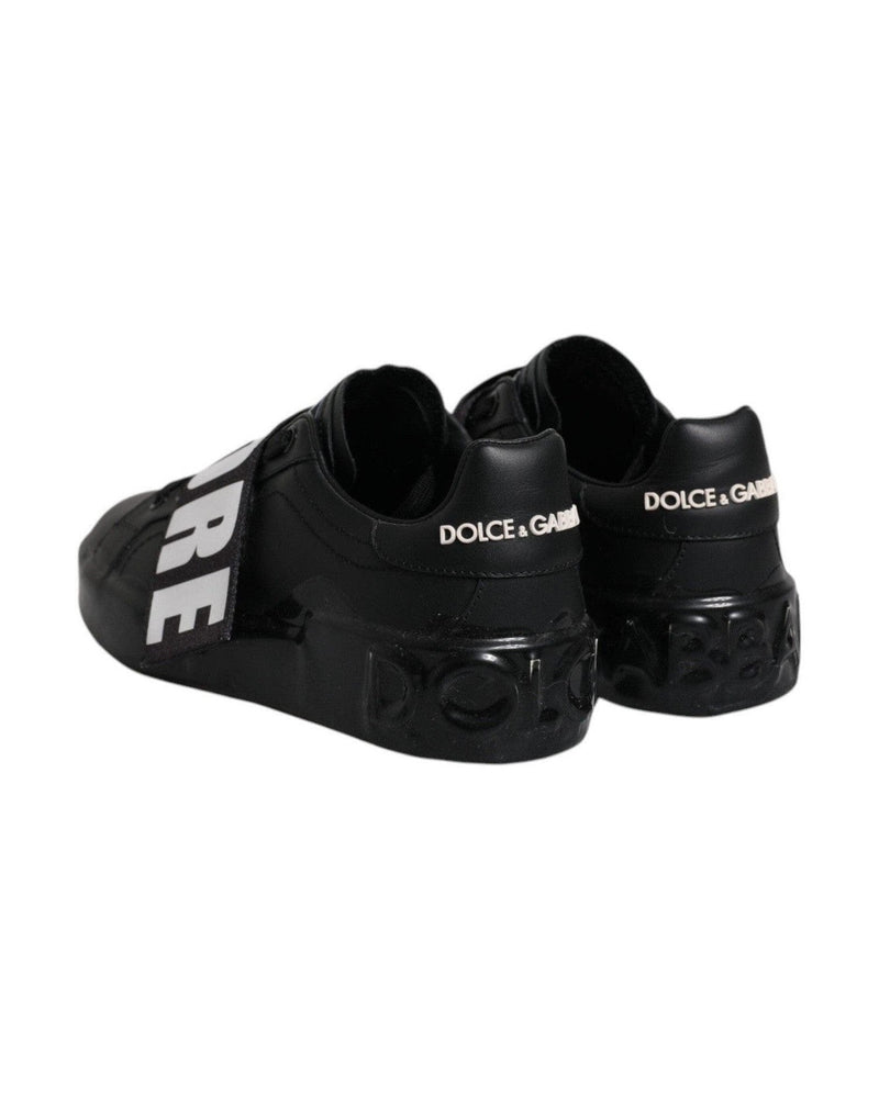 Dolce & Gabbana Black D&G Amore Low Top Sneakers Shoes Glam Steals