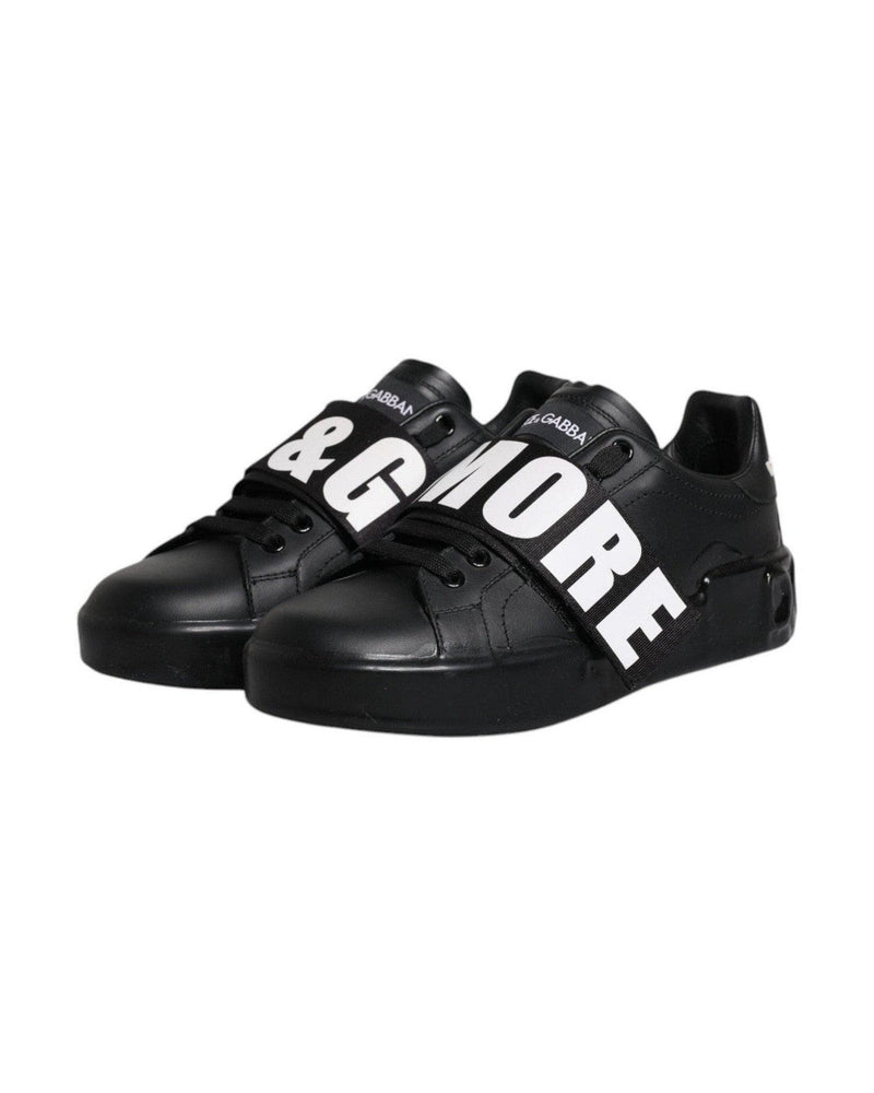 Dolce & Gabbana Black D&G Amore Low Top Sneakers Shoes Glam Steals
