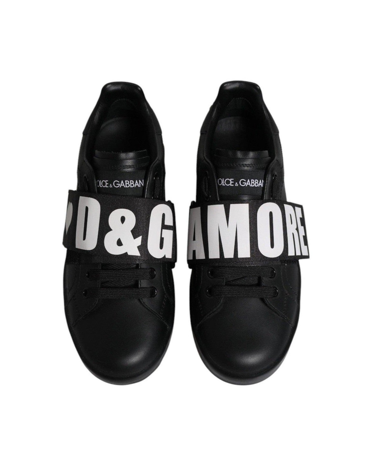Dolce & Gabbana Black D&G Amore Low Top Sneakers Shoes Glam Steals