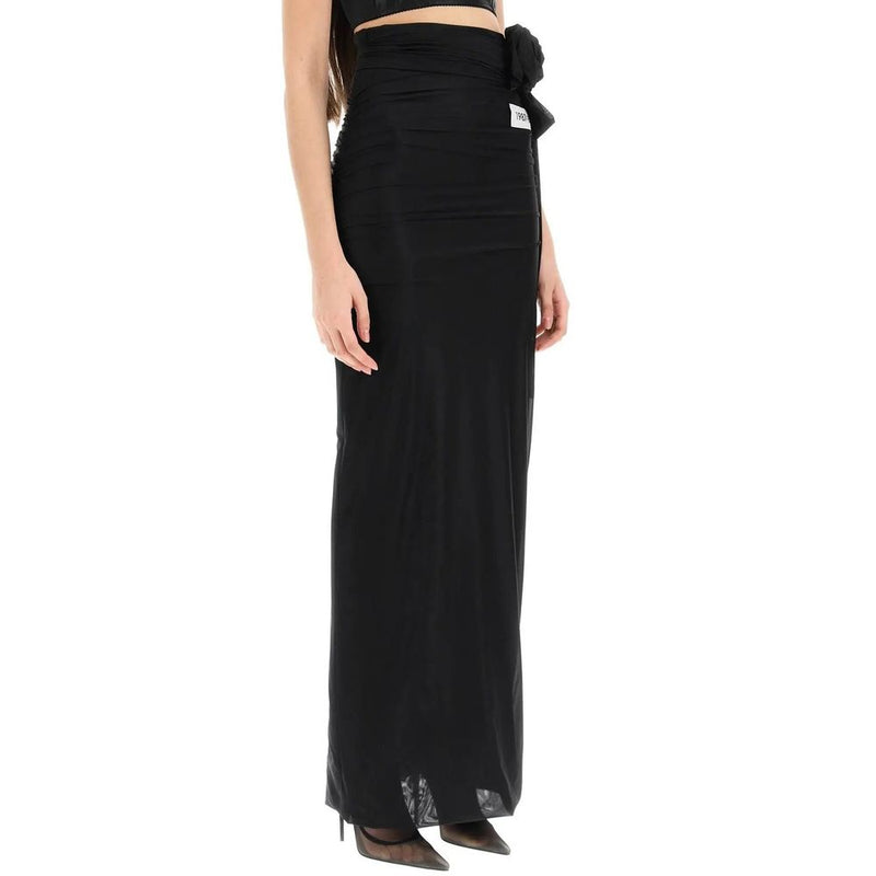 Dolce & Gabbana Black Elastane Long Skirt Glam Steals