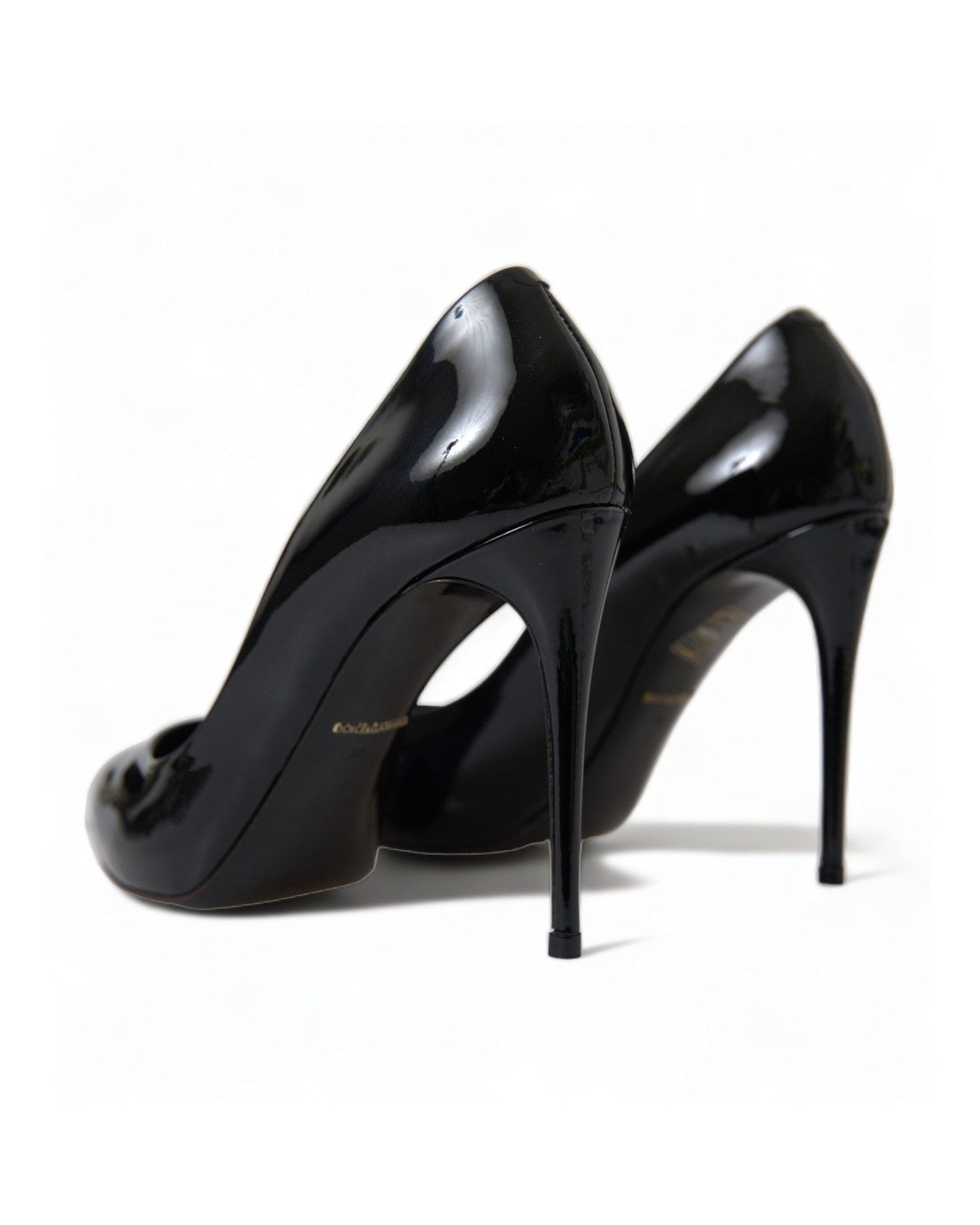 Dolce & Gabbana Elegant Patent Stiletto Black Heels Glam Steals
