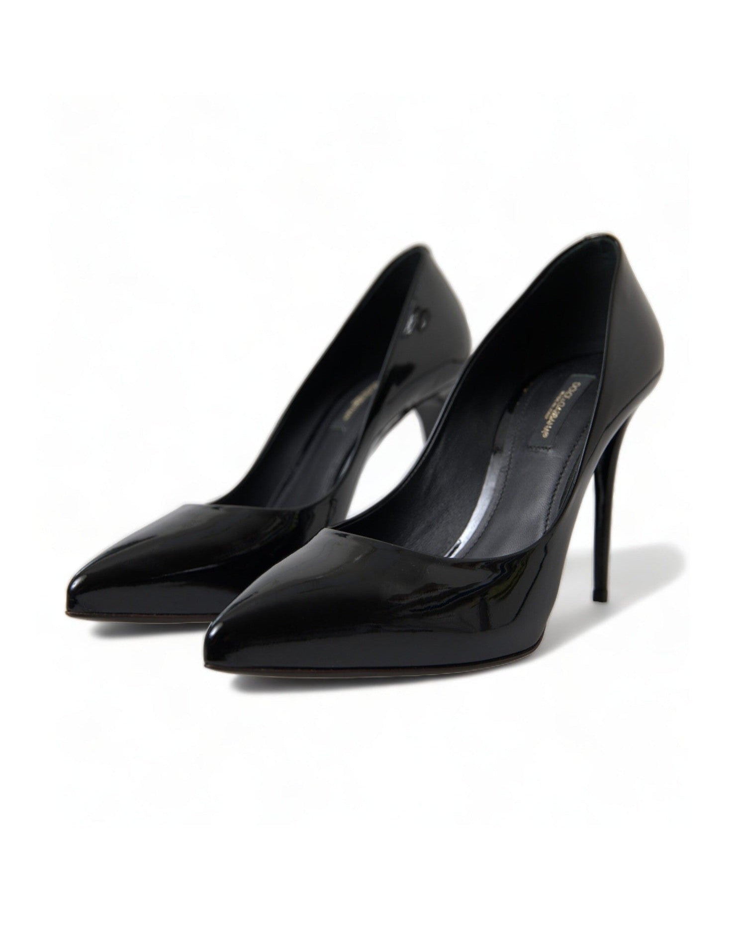 Dolce & Gabbana Elegant Patent Stiletto Black Heels Glam Steals