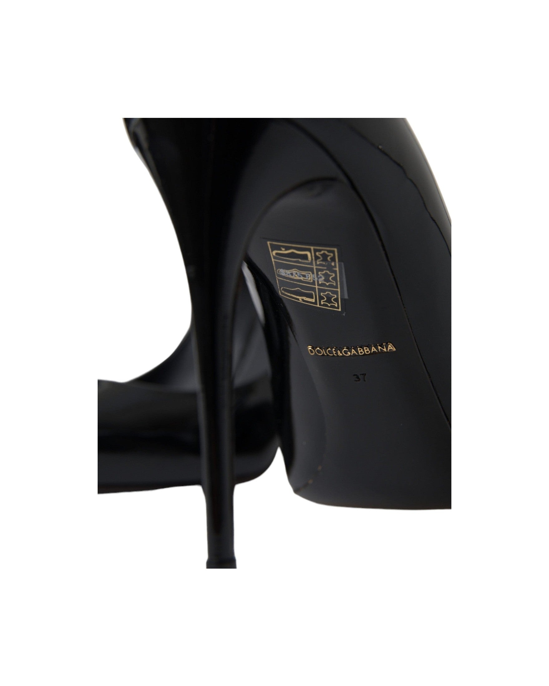 Dolce & Gabbana Elegant Patent Stiletto Black Heels Glam Steals