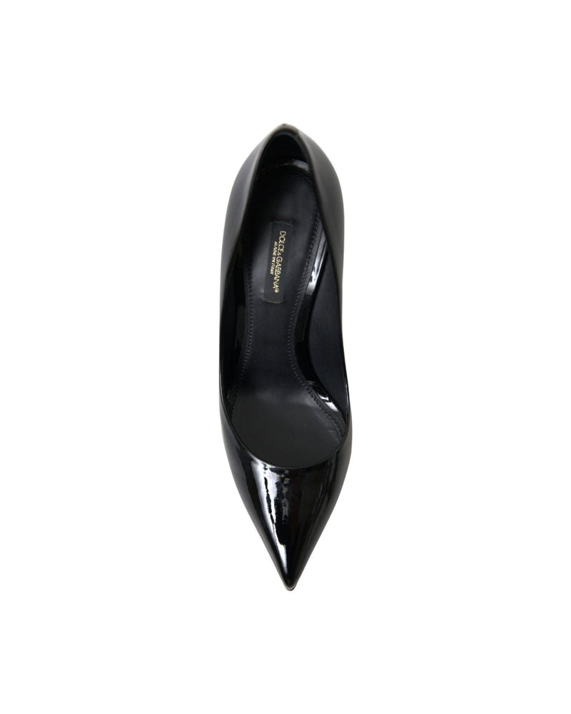Dolce & Gabbana Elegant Patent Stiletto Black Heels Glam Steals