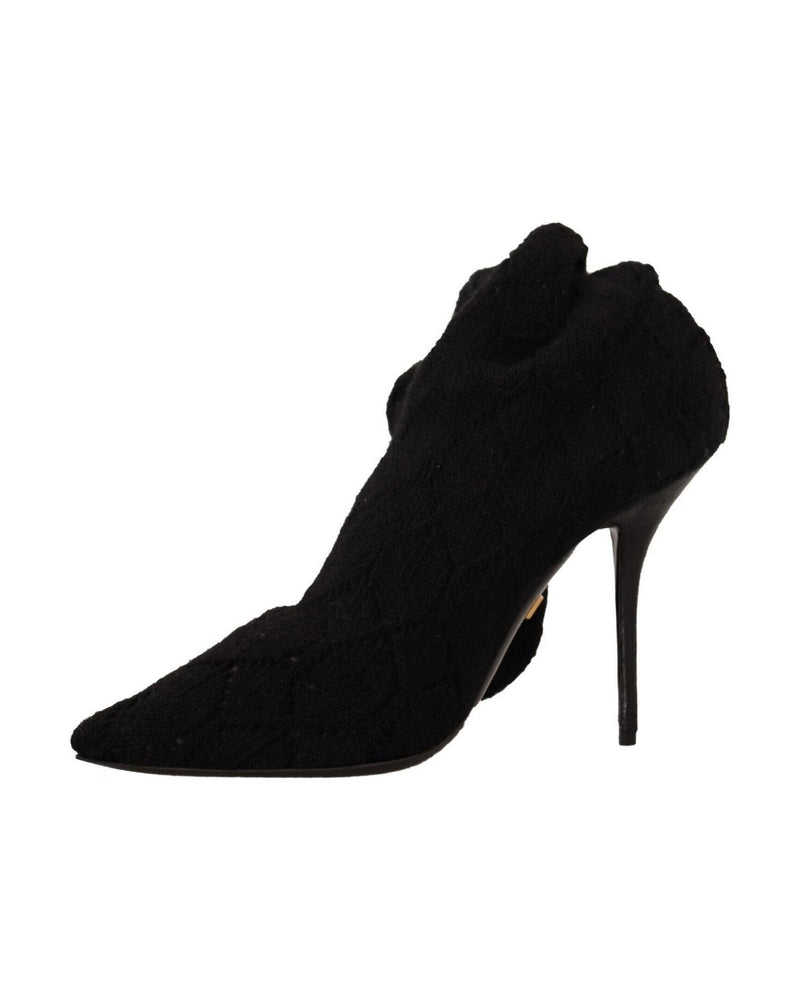 Dolce & Gabbana Black Elegant Stretch Socks Boots Glam Steals