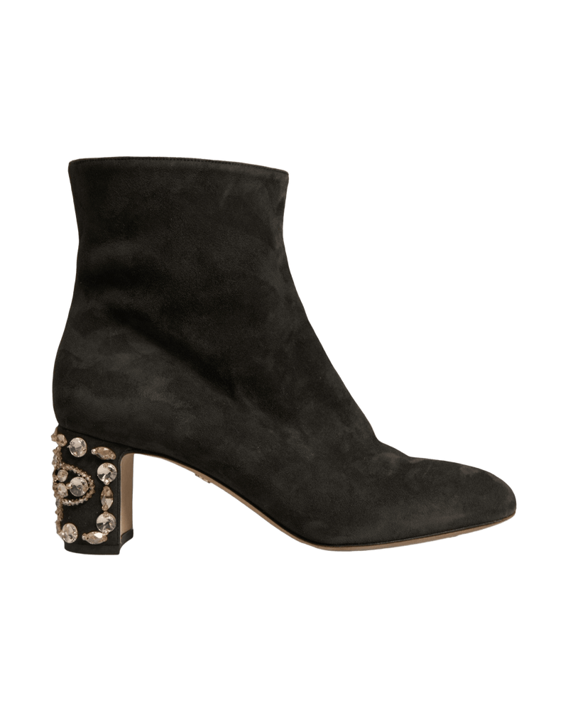 Dolce & Black Gabbana Embellished Heel Ankle Boots Shoes Glam Steals