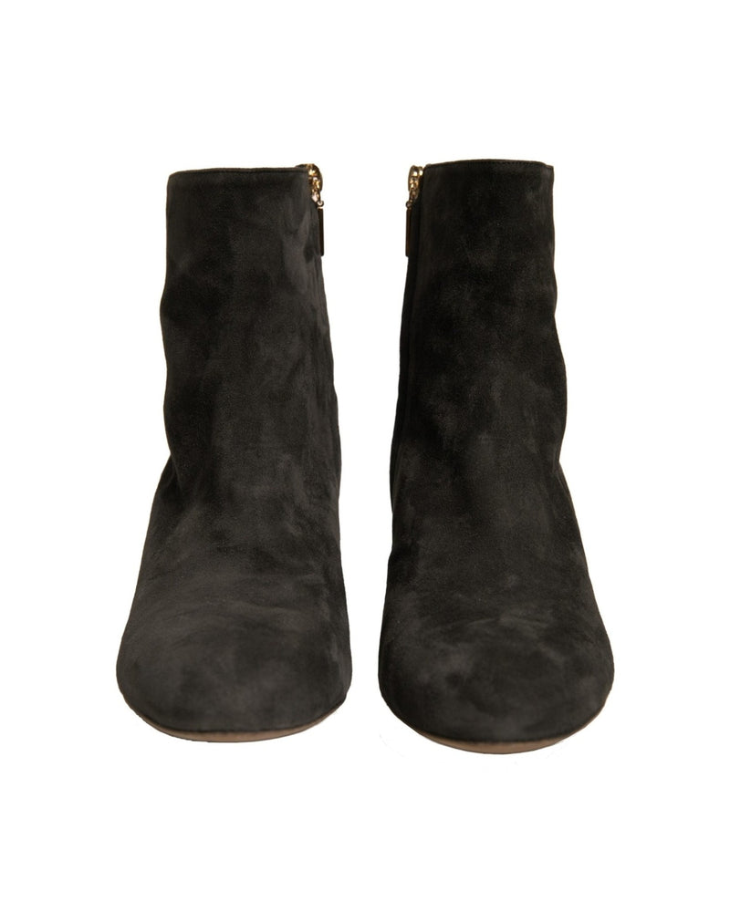 Dolce & Gabbana Black Embellished Heel Ankle Boots Shoes Glam Steals