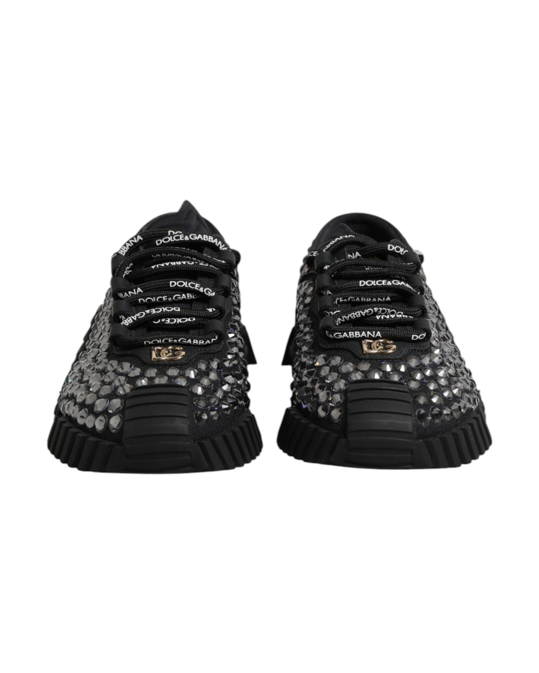 Dolce & Gabbana Black Embellished Low Top Ns1 Sneakers Glam Steals