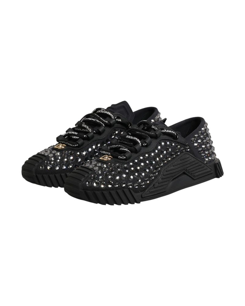 Dolce & Gabbana Black Embellished Low Top Ns1 Sneakers Glam Steals