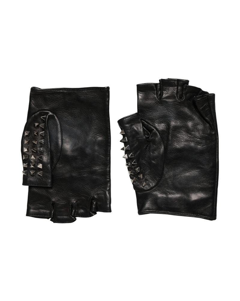 Dolce & Gabbana Black Embellished Wrist Length Mitten Gloves 