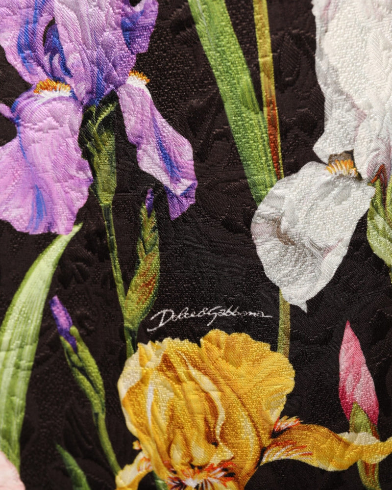 Dolce & Gabbana Black Floral Brocade A Line Mini Dress Glam Steals
