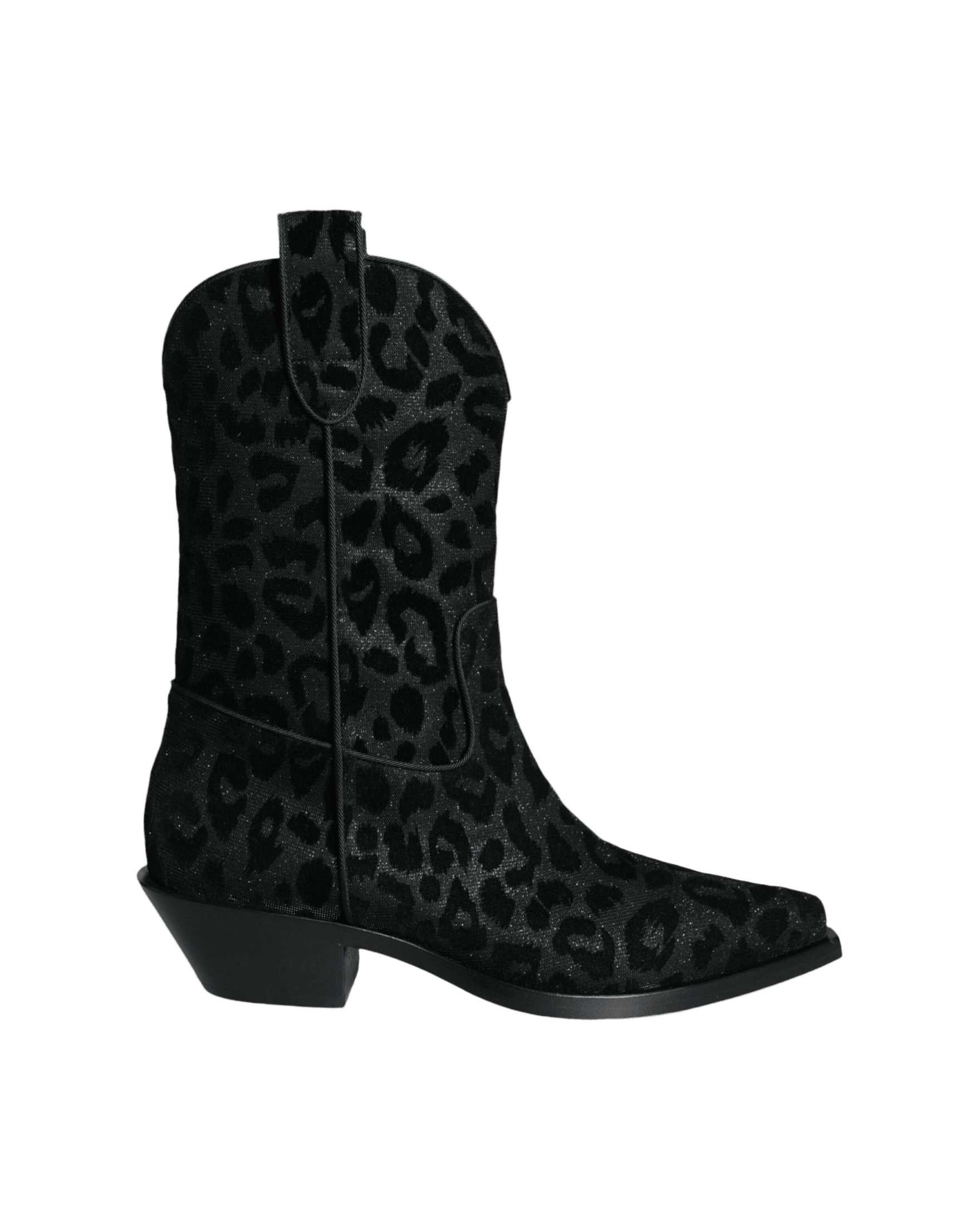 Dolce & Gabbana Black Gray Leopard Cowboy Boots Shoes Glam Steals