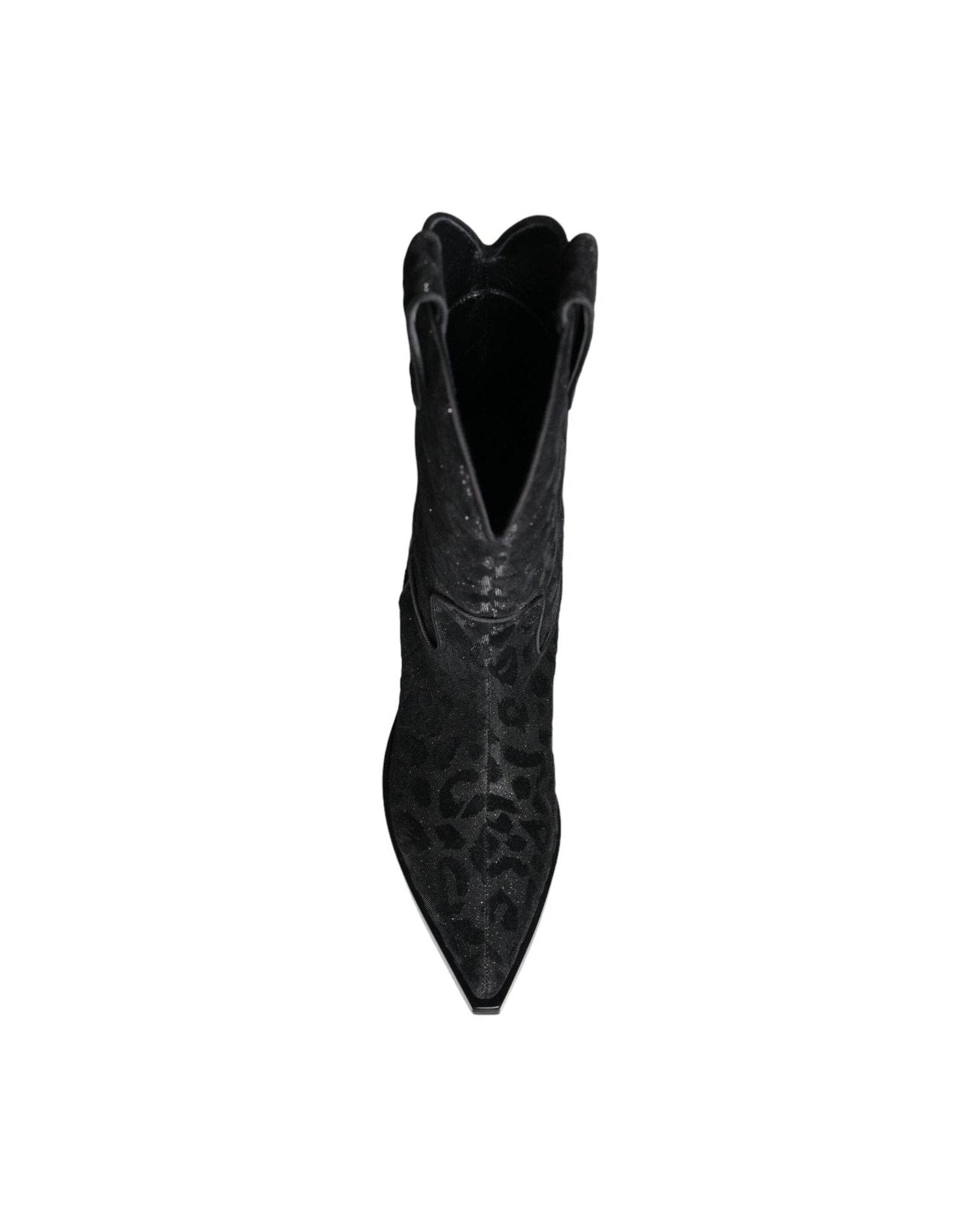 Dolce & Gabbana Black Gray Leopard Cowboy Boots Shoes Glam Steals