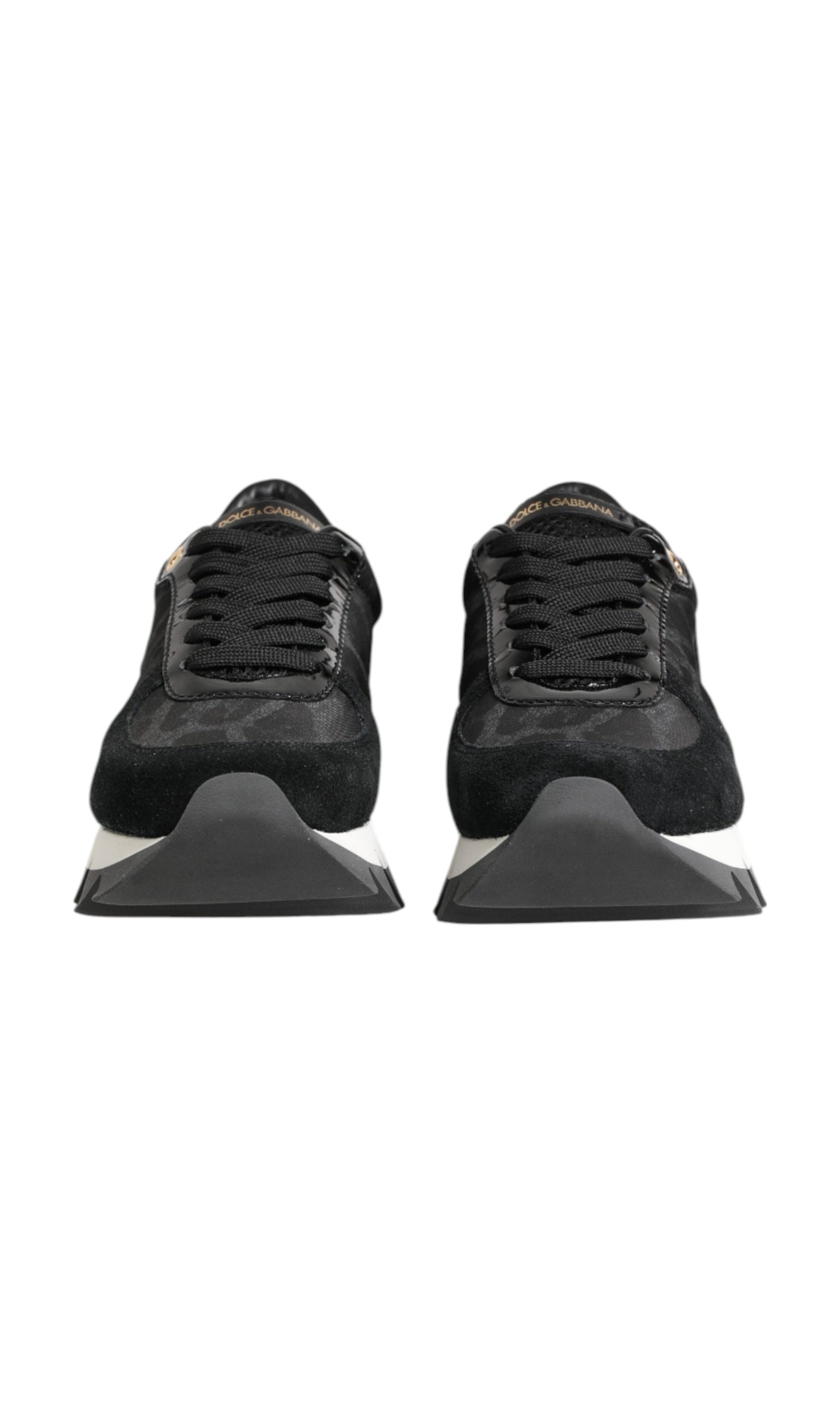 Dolce & Gabbana Black Gray Leopard Low Top Sneakers Shoes Glam Steals