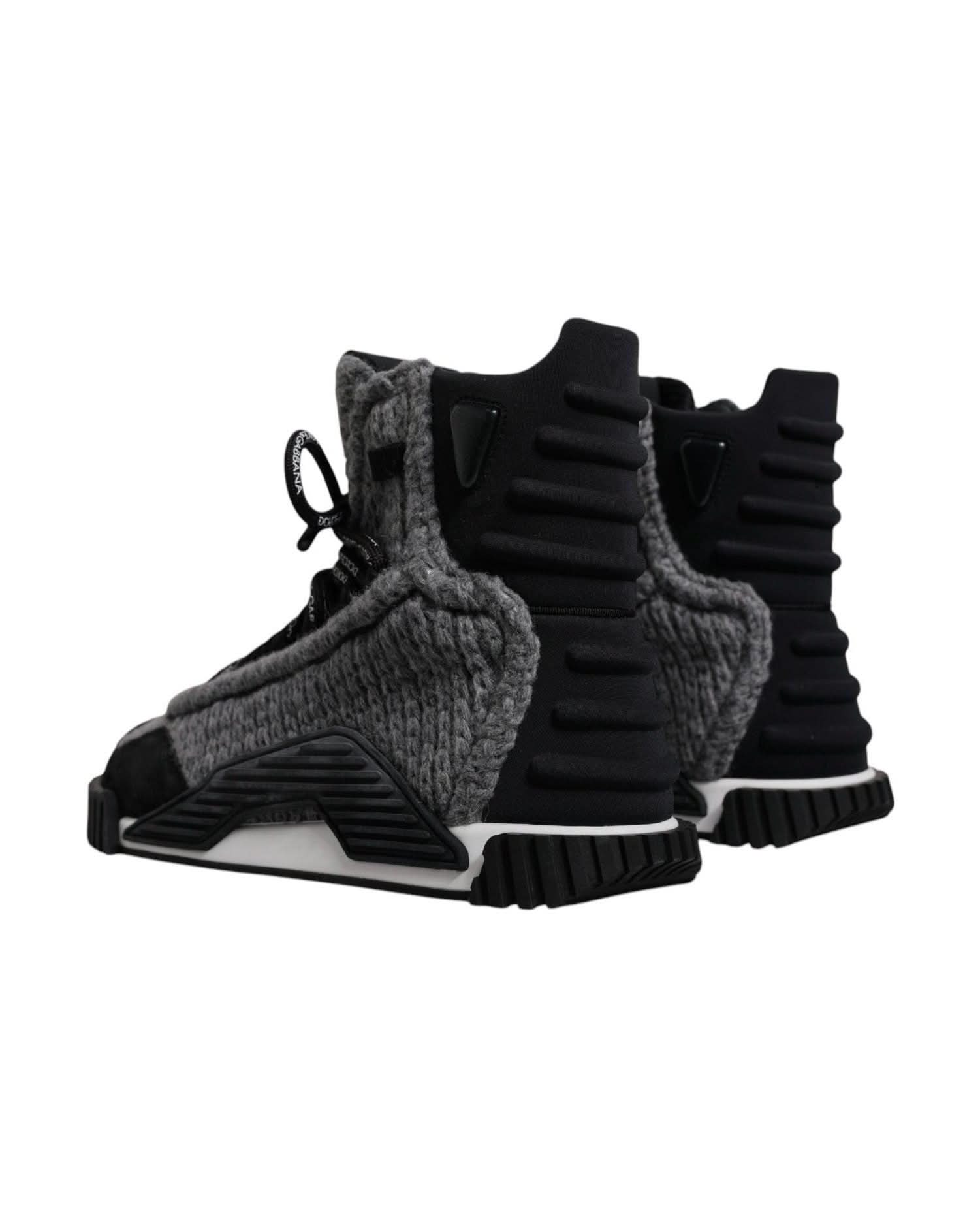 Dolce & Gabbana Black Gray Ns1 High Top Boots Sneakers Shoes Boots