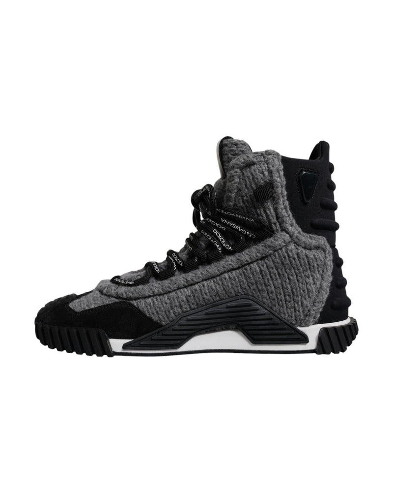 Dolce & Gabbana Black Gray Ns1 High Top Boots Sneakers Shoes Boots