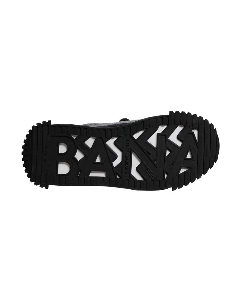 Dolce & Gabbana Black Gray Ns1 High Top Boots Sneakers Shoes Glam Steals