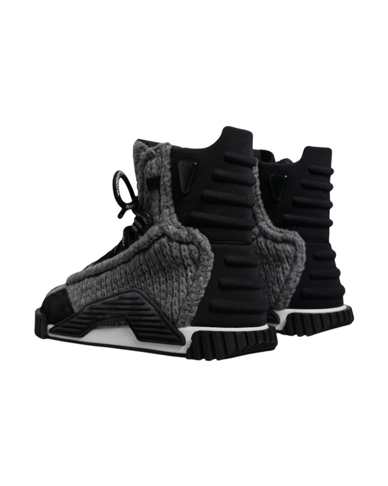 Dolce & Gabbana Black Gray Ns1 High Top Boots Sneakers Shoes Glam Steals
