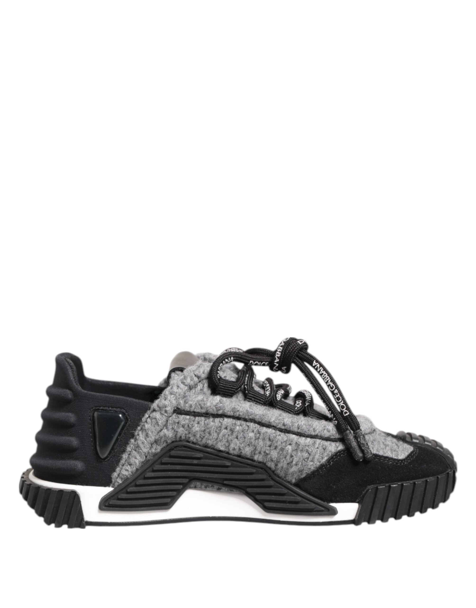 Dolce & Gabbana Black Gray Ns1 Low Top Sneakers Shoes Glam Steals