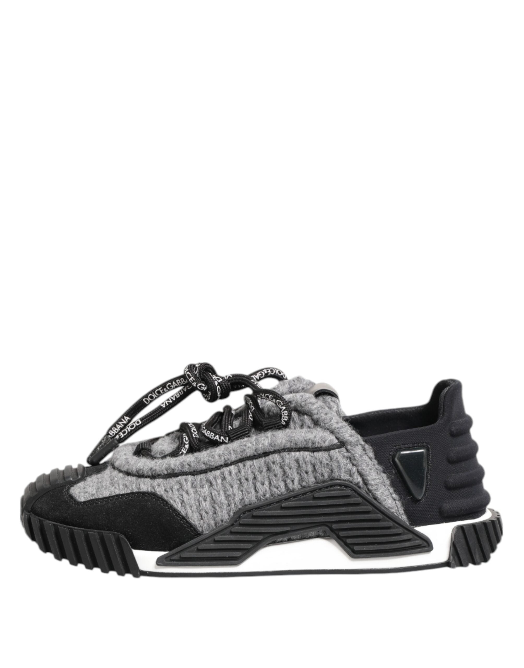 Dolce & Gabbana Black Gray Ns1 Low Top Sneakers Shoes Glam Steals